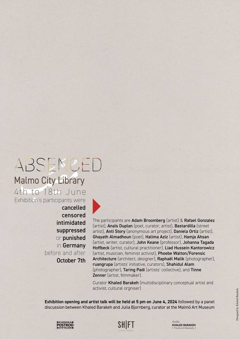 The final poster for the exhibition ABSENCED.