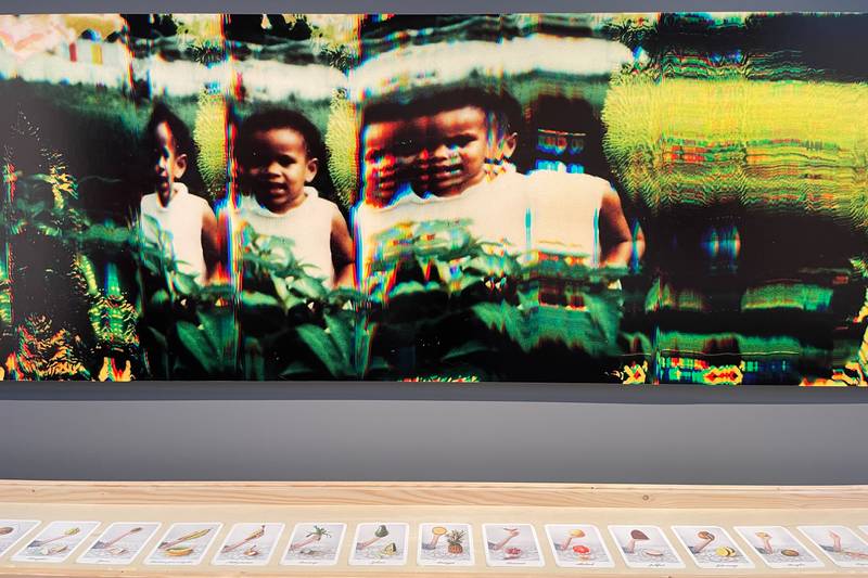 Installation view of *Fracture and Flashcards*, part of the series ‘Caribbean Dreams’ by Samantha Box, exhibited as part of ‘Moving Definitions—an invitation to re-view’ at the Louis Roederer Discovery Award 2023 at Rencontres D’ Arles | Courtesy Tanvi Mishra