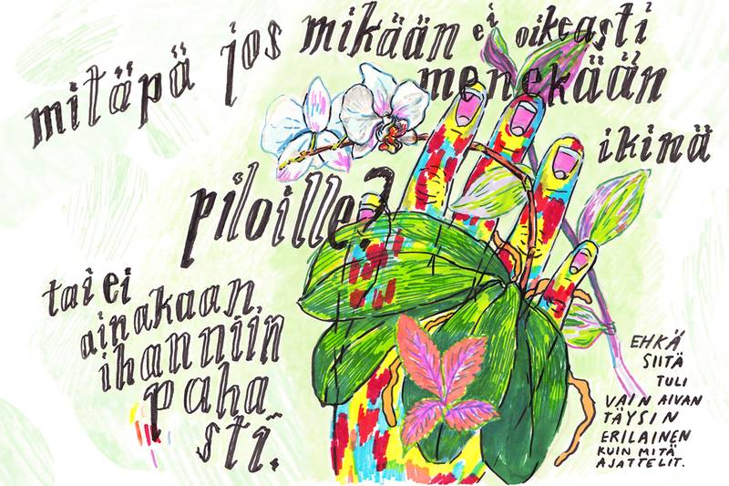 Minkki Nurmi, Mitäpä jos (What if), mixed media, 2021