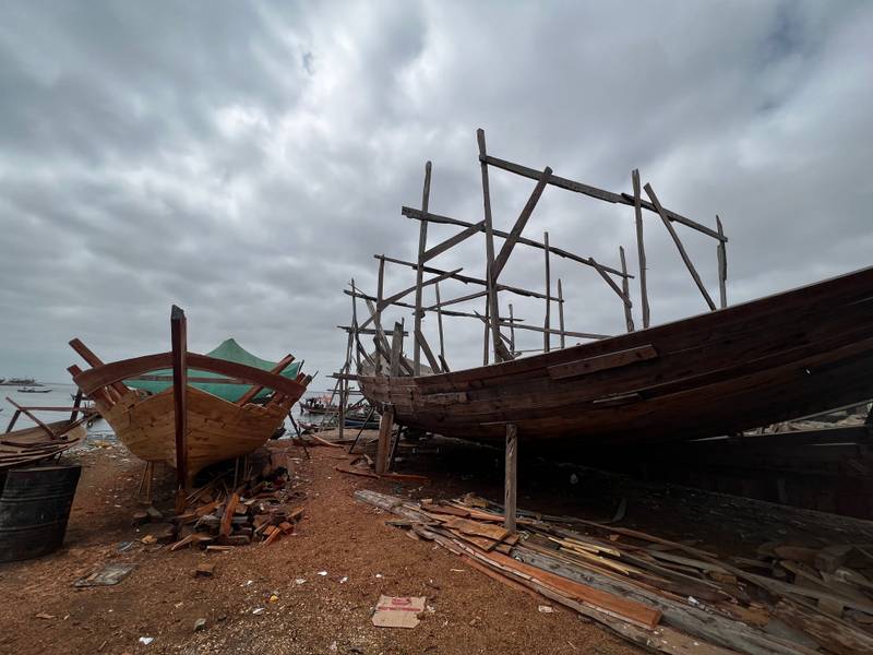 Kashif’s workshop at Karachi’s Ibrahim Hyderi port, where a ‘Hoora’ is under construction. 2024