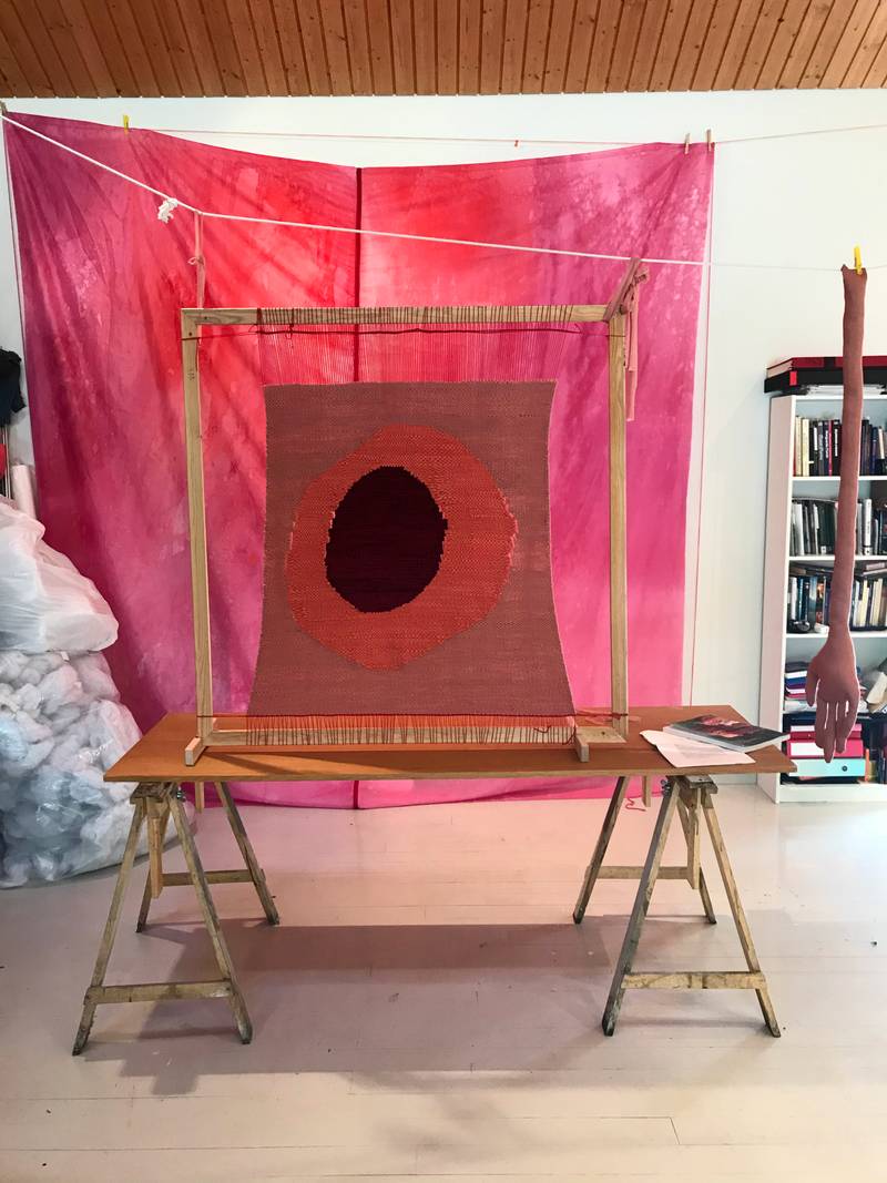 Studio view: work in the making. Corinna Helenelund 2020. Image courtesy the artist.