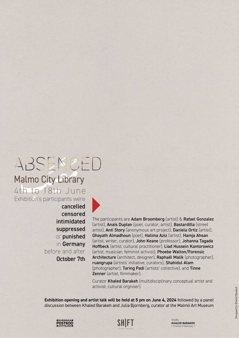  The final poster for the exhibition ABSENCED.