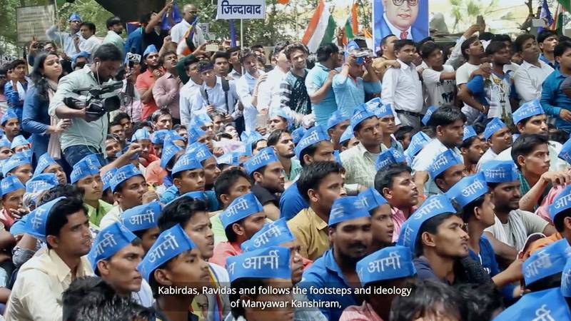 Supporters of the Jai Bhim Army gathered at a public address in Delhi.