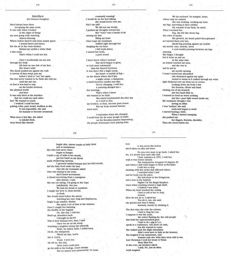 *Interface (for Frances Dougherty)* by Gloria Anzaldúa