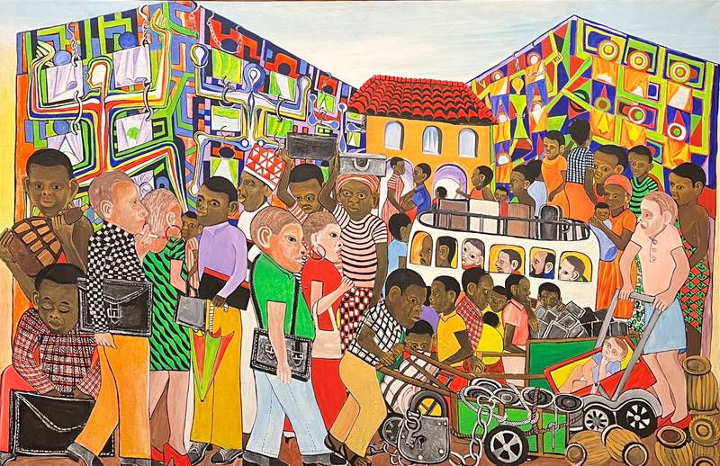 Ancent Sol f., *Nairobi City Centre*, ca. 1985, oil on canvas. Photo: Mmabatho Thobejane