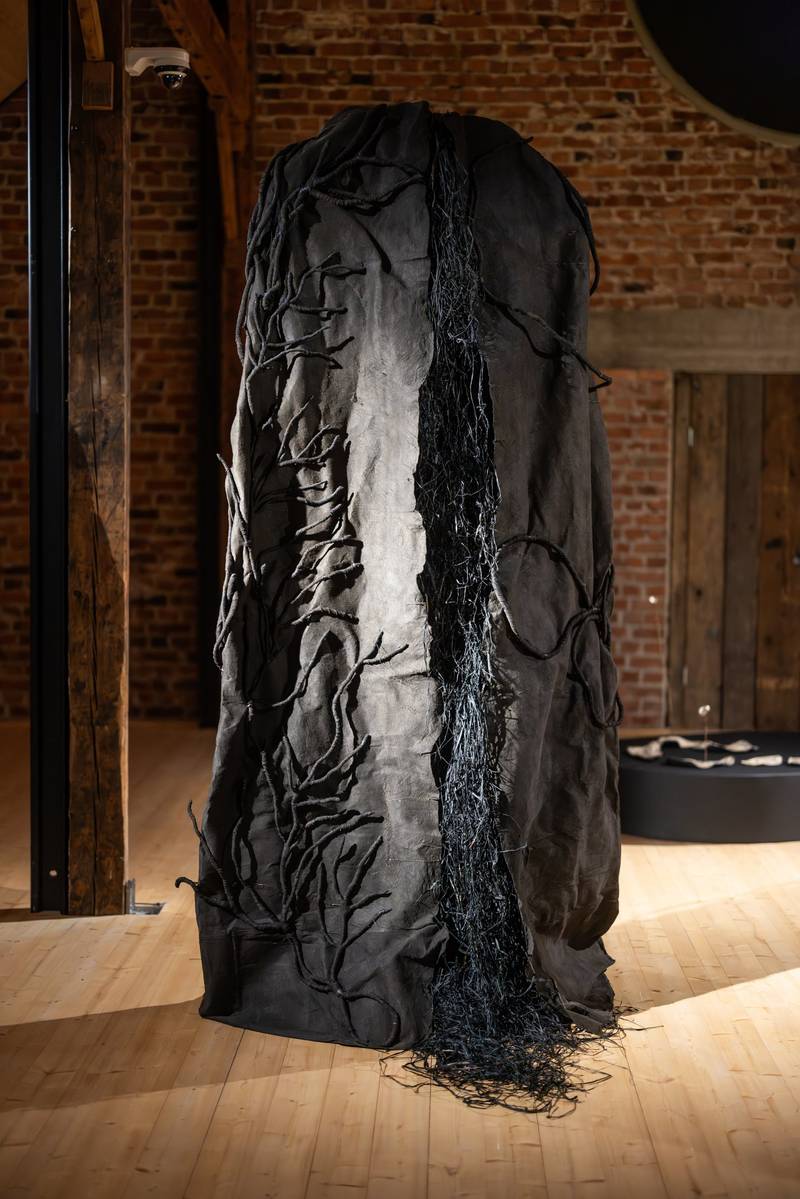 Sarah Nakiito, Exhibition view of SECOND SKIN Primordial Ties part VI (2025), (Still I Rise), Kunsthalle Seinäjoki, Photo: Krista Luoma