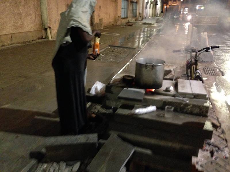 Where it all begins: One of the eleven stoves built with leftover paving materials during the revitalization of Porto Maravilha, in 2016