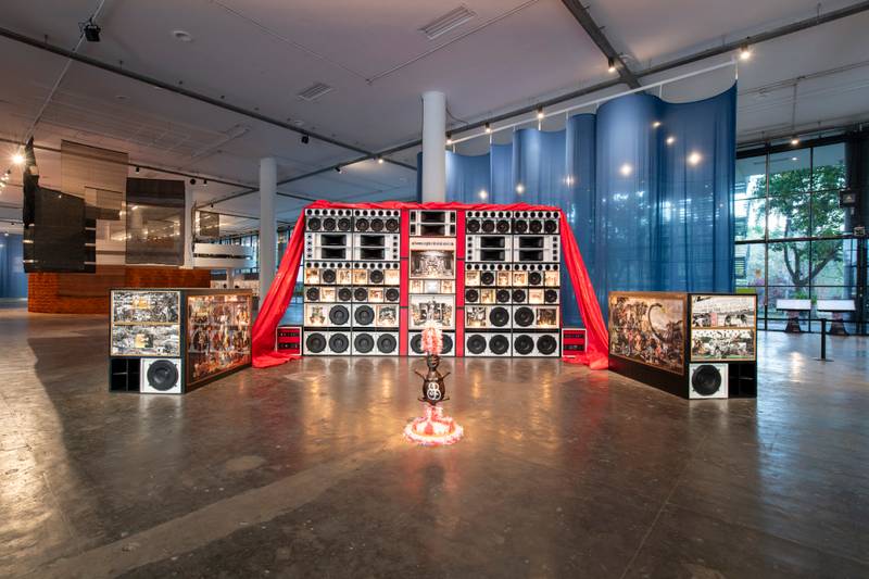 Installation view of A colheita de Dan, by Gê Viana, during the 36th Bienal de São Paulo © Levi Fanan / Fundação Bienal de São Paulo