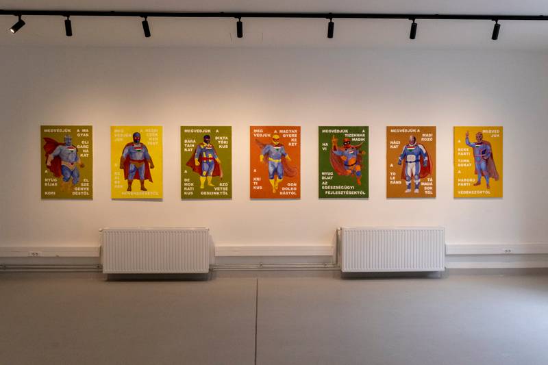 Gypsy Criminals, *We protect* series, installation view, 2025\. Photo: Flóra Dobos | Copyright: *OFF- Biennale Budapest* Archive