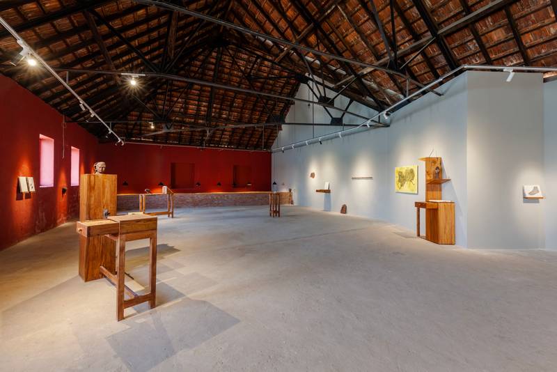 Installation view from *The politics of skin and movement* at the Kochi Muziris Biennale 2022-2023 | Photo: Kochi Biennale Foundation / Joseph Rahul)