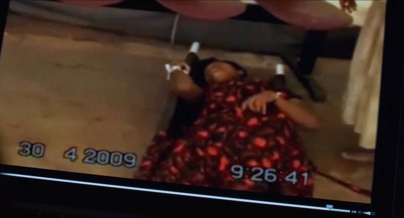Still screen from video footage showing Siva’s sister, Kala