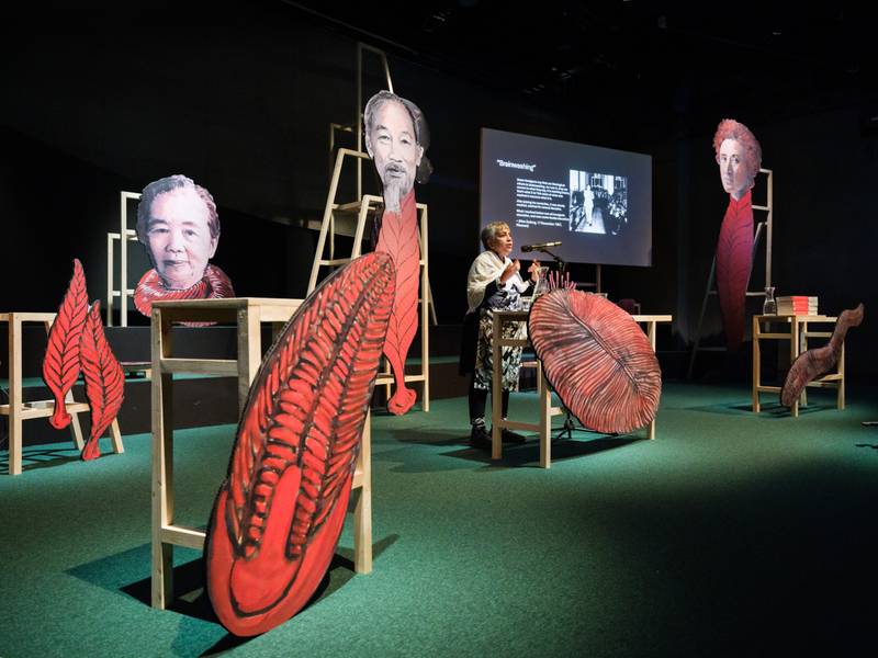 Rhada D’Souza: Jonas Staal, *Climate Propagandas Congregation* (2024), BAK, basis voor actuele kunst, Utrecht. Photo: Ruben Hamelink