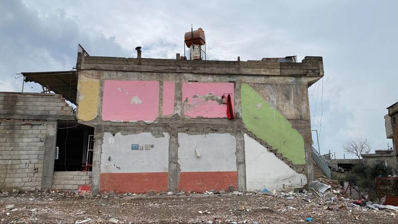 Dwelling plot cleared from rubble in the aftermath of the earthquake, 2023\. Courtesy Merve Bedir and *Kitchen Workshop*, Gaziantep. Photo: Merve Bedir